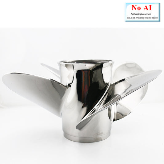 Stainless Steel Propeller fit Volvo Penta SX Drives 3.0L 4.3L 5.0L 5.7L 5.8L 7.4L 8.2L Engines, RH/LH 4-blade Propeller
